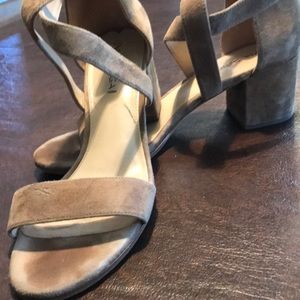 Tan suede sandals by Via Spiga